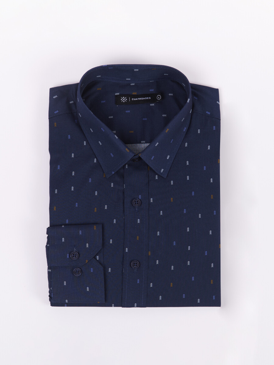 Camisa m/l estampada - negro 