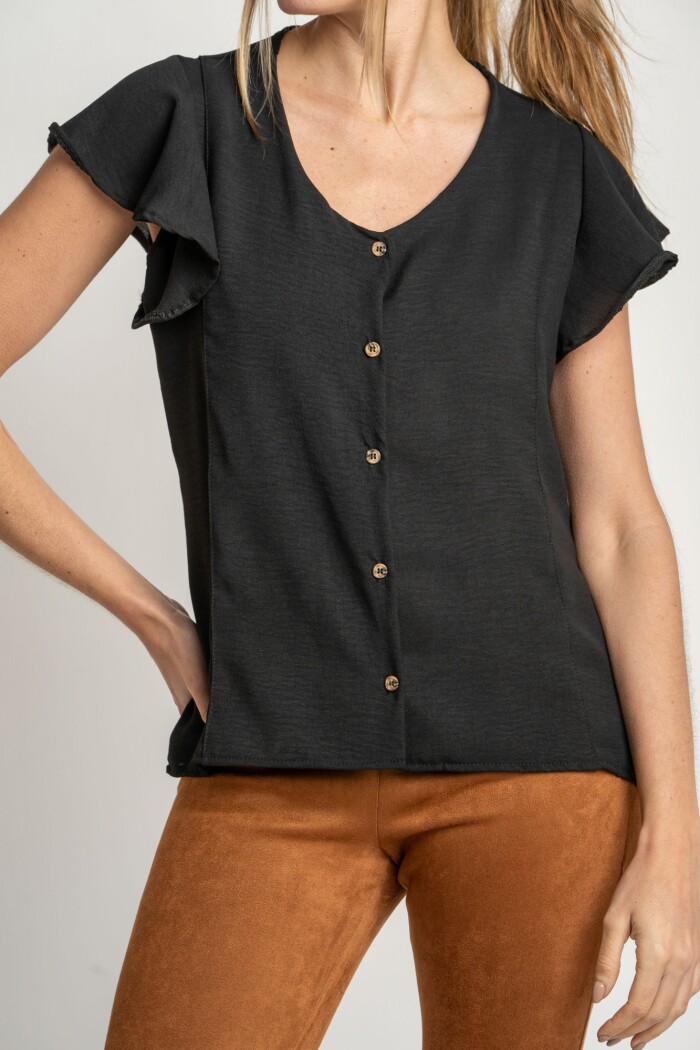 Blusa Escote V Negro