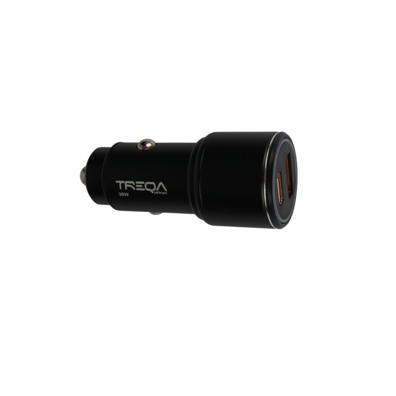 Cargador de carga rápida auto USB A y tipo C 38w Cargador de carga rápida auto USB A y tipo C 38w