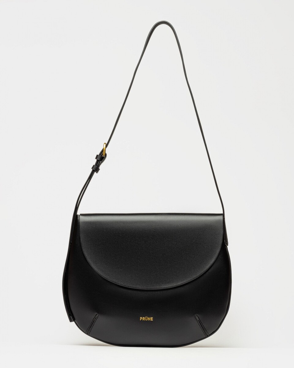 Cartera al hombro Mod en efecto cuero liso - Negro 