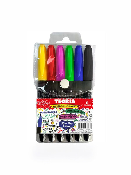 MARCADORES PERMANENTES TEORIA x6 MULTICOLOR