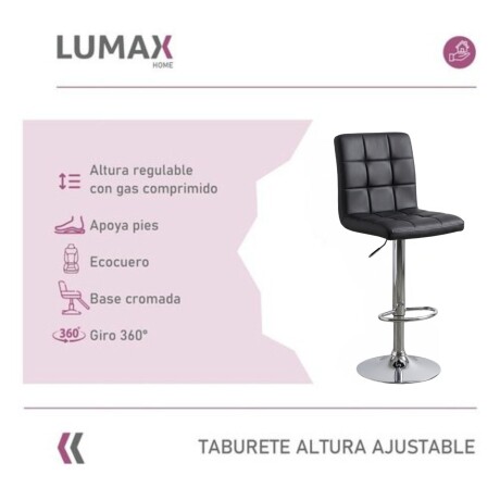 Taburete para bar tipo Sillon Lumax Odo Negro