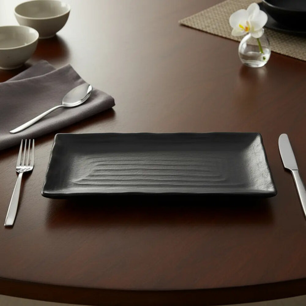 Plato melamina negro rectangular 21.5x10x1.7cms Plato melamina negro rectangular 21.5x10x1.7cms