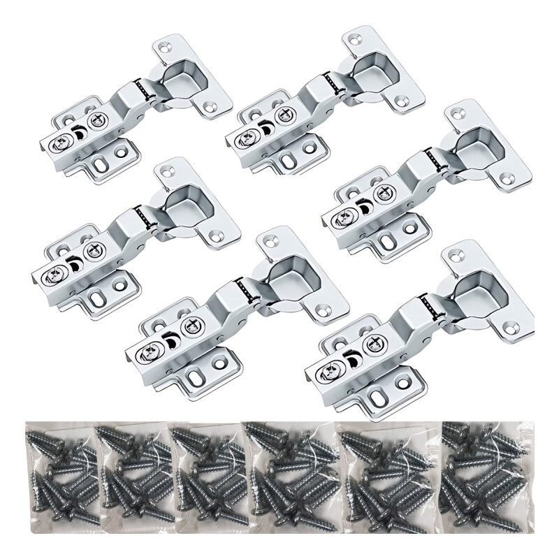 Pack X6 Bisagras Autoreten De Cazoleta 35mm Semi Curva Gris