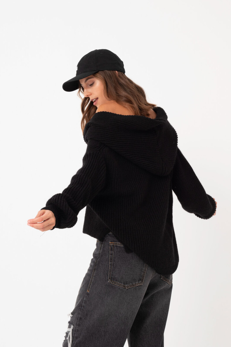 CARDIGAN CON CAPUCHA Negro