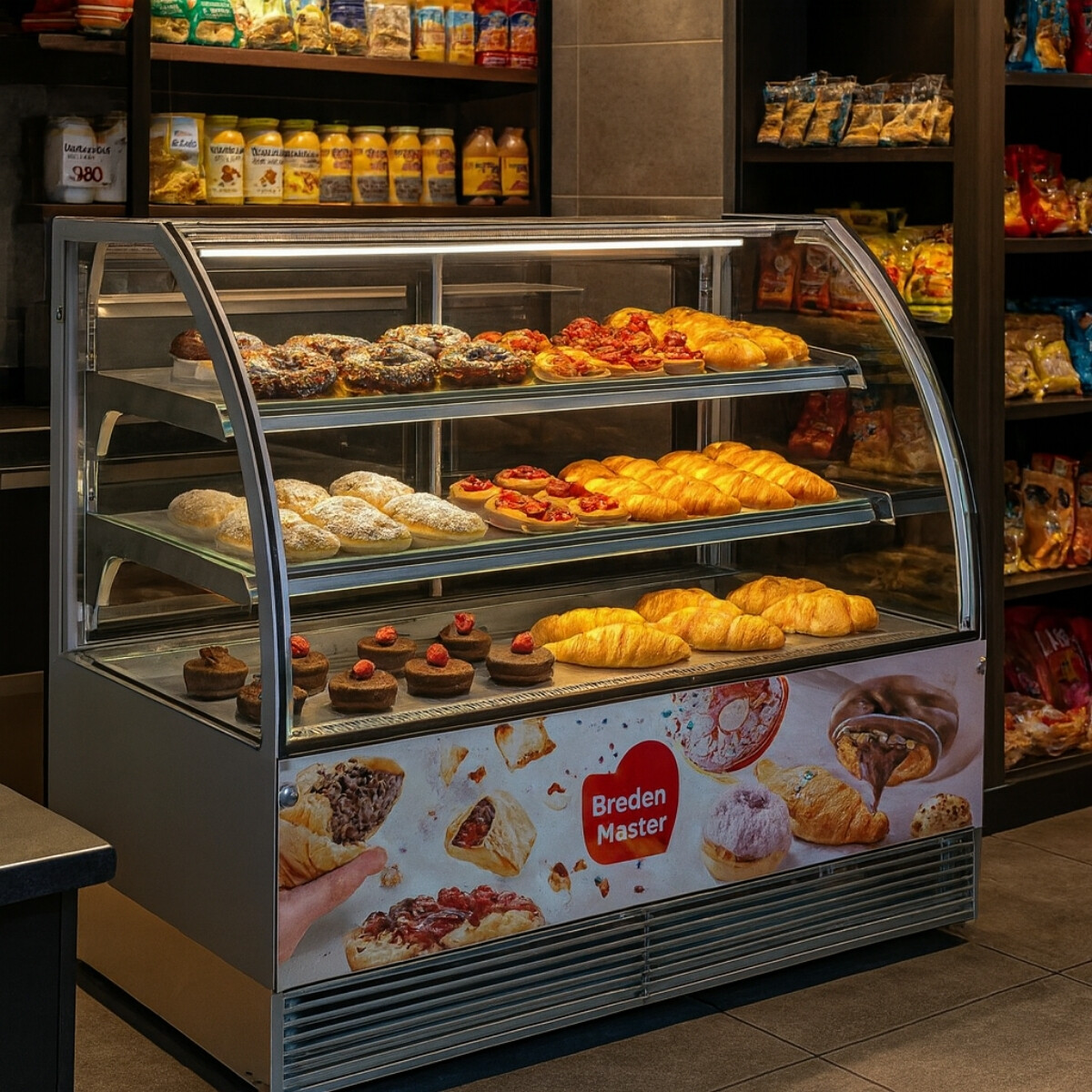 Vitrina Pastelera Refrigerada Curva 520 Litros 