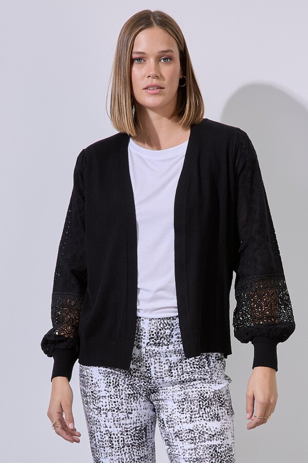 Cardigan Broderie NEGRO