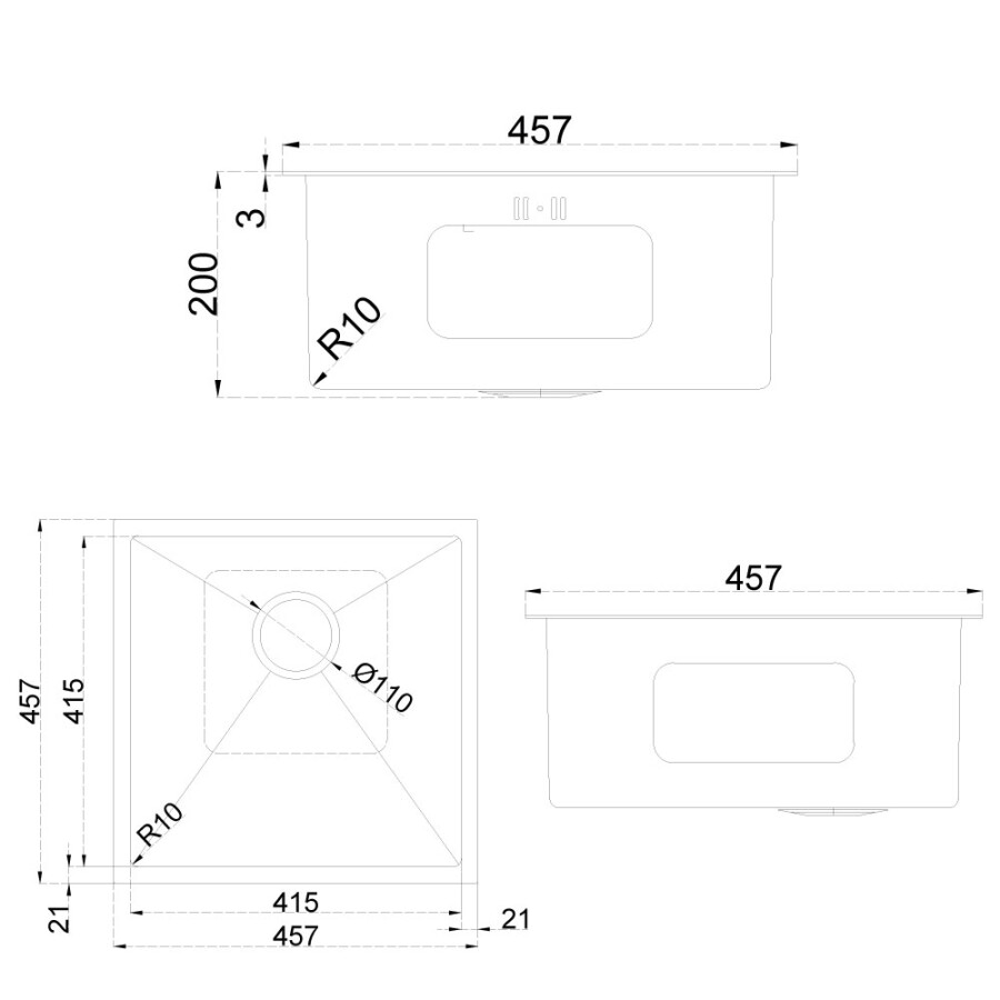 Pileta Simple 45.7 x 45.7 Pileta Simple 45.7 x 45.7