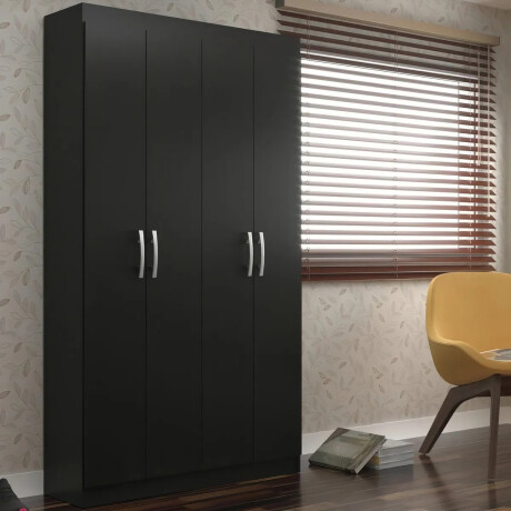 Ropero 4 puertas / Gran cantidad de estantes NEGRO