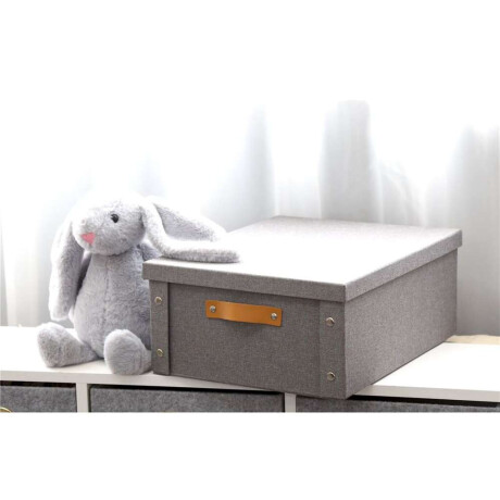 Caja Organizador C/Asa 33X40X17Cm Ext Tela Gris