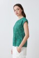 Blusa frente broderie verde