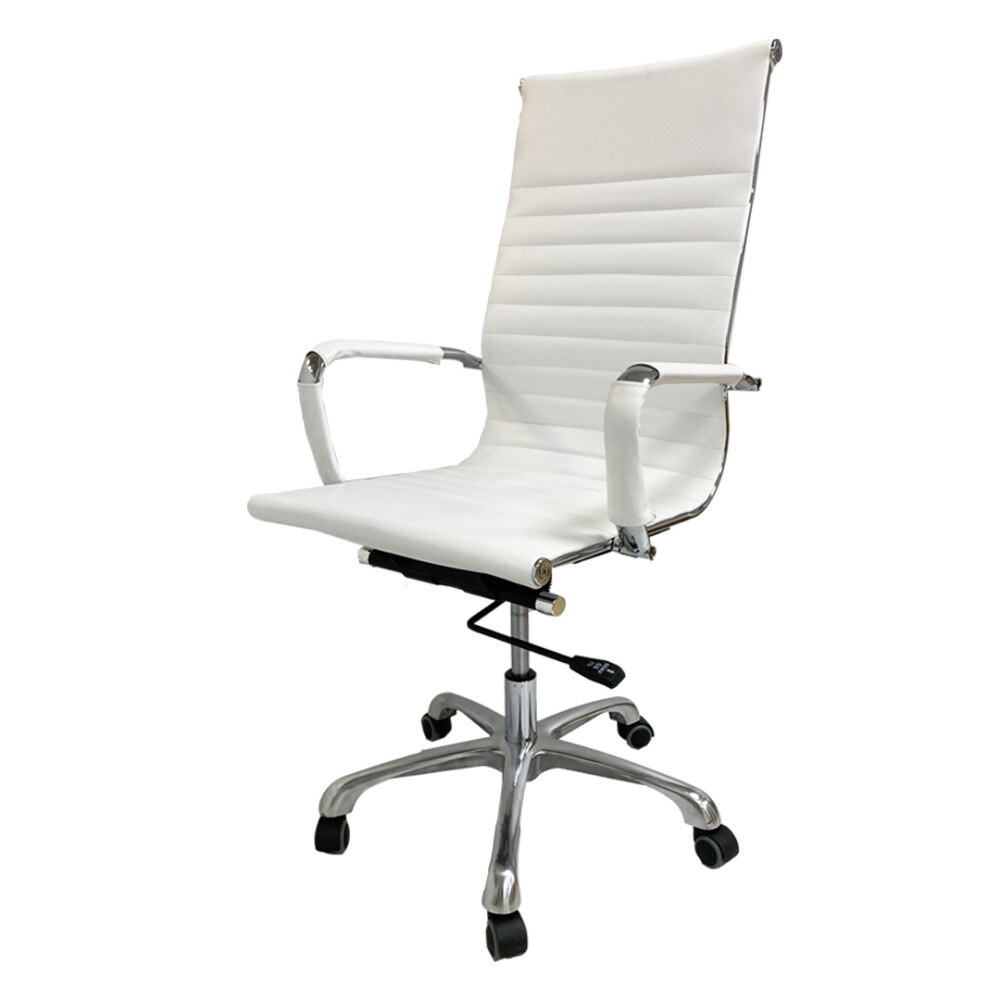 Silla de oficina giratoria eco cuero Blanco