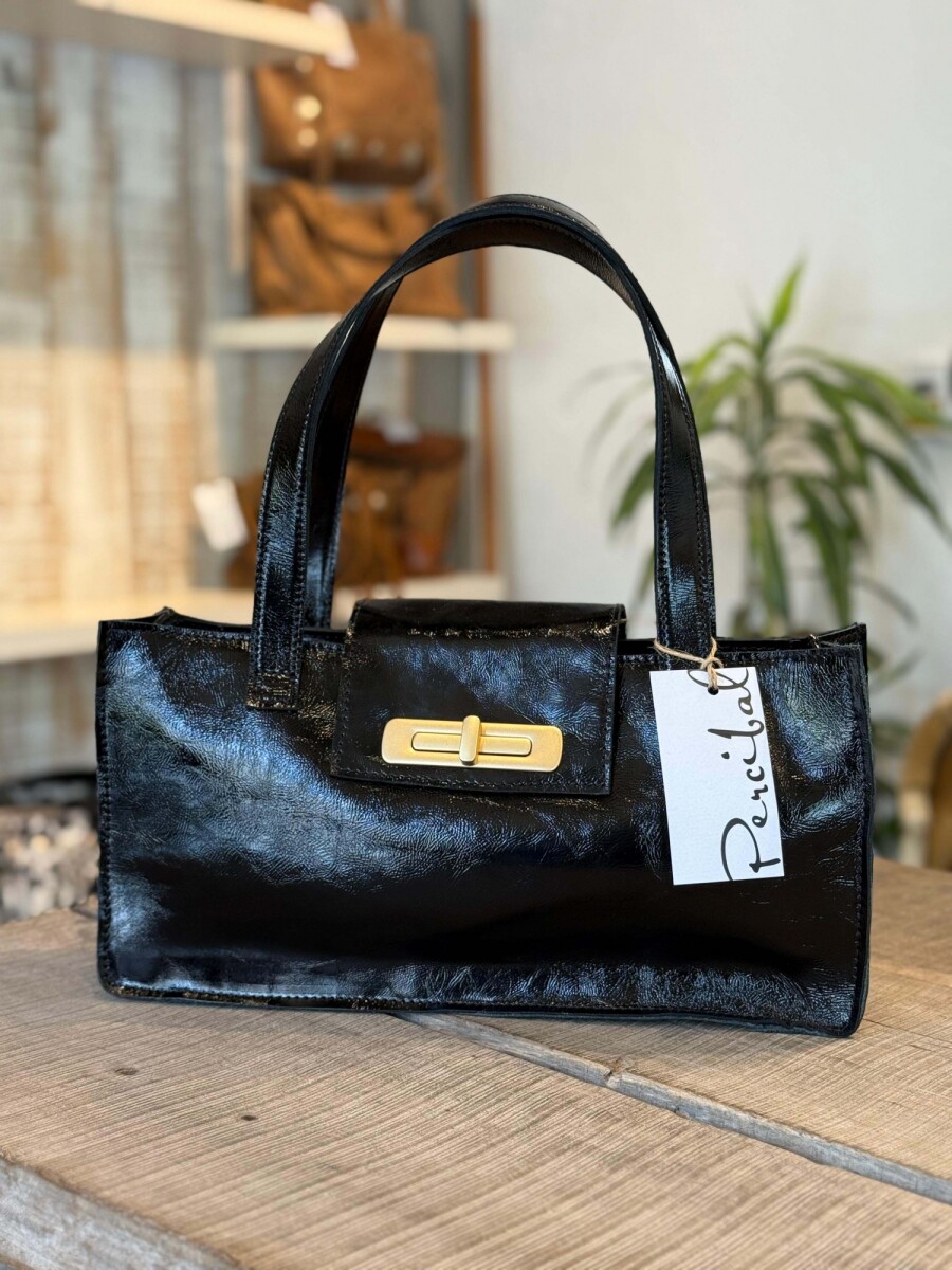 Tote Bag Baguette - Negro Charol 