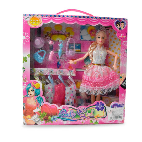 MUÑECA GOMA ARTICULADA CON 4 VESTIDOS Y ACCESORIOS CAJA 2118-2505C-4 MUÑECA GOMA ARTICULADA CON 4 VESTIDOS Y ACCESORIOS CAJA 2118-2505C-4