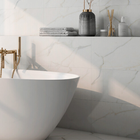 Porcelanato Calacatta Mate 60X120Cm Piso Pared GAMAS DE BLANCO