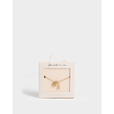 Collar Corto Multidijes Bañado En Oro Dorado