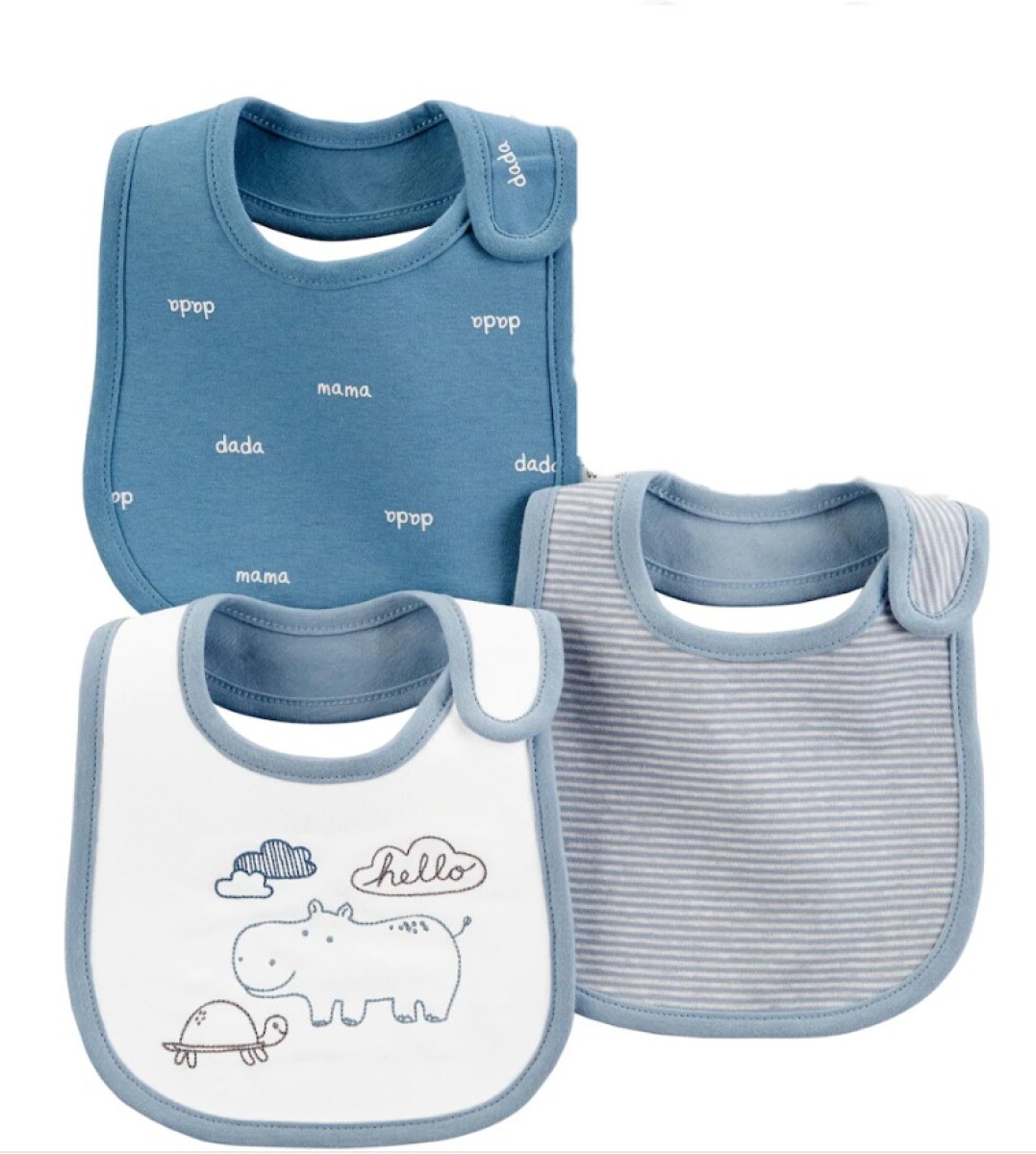 Set baberos x3 Little ONES - CELESTE HIPO 