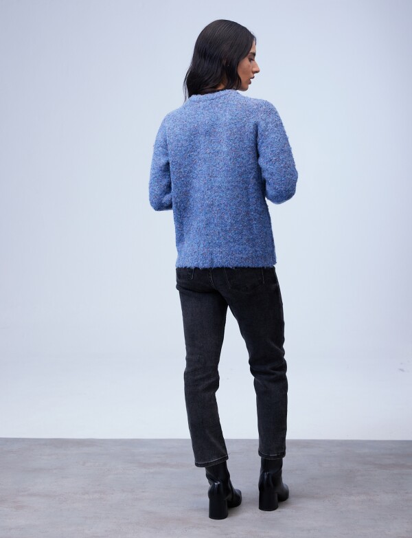 Buzo Lana Melange AZUL