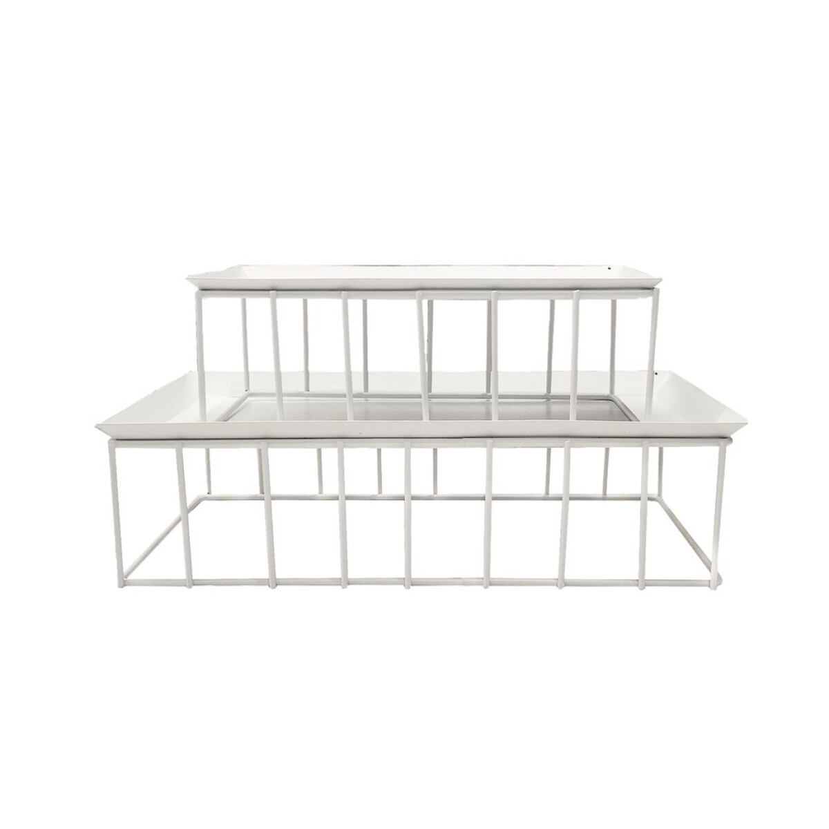 SET X2 SOPORTE METALICO 30x15x9/23x10x9cm BLANCO 