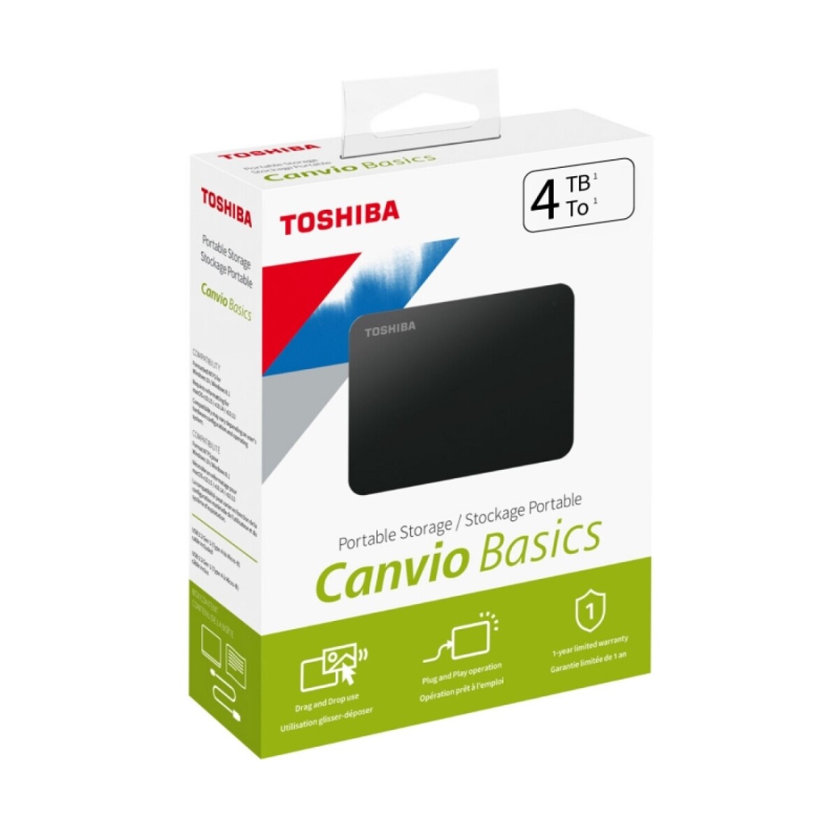 Disco duro externo 2.5" 4TB Toshiba Canvio Basics - Unica 