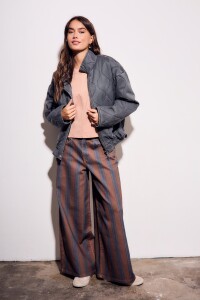 Jean Rayado Extra Wide Leg Chocolate