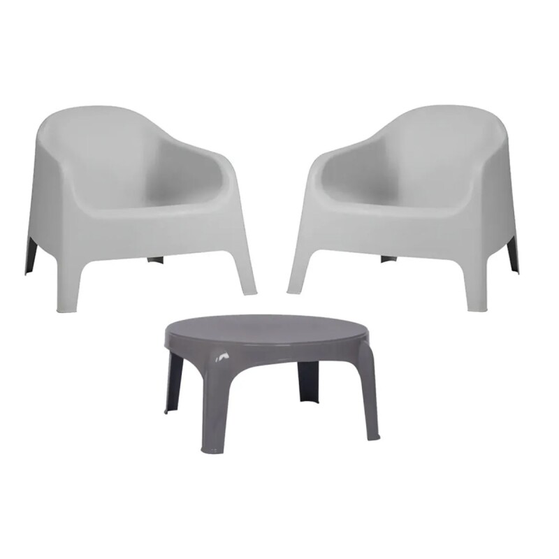 Set x2 Sillones Skarpo + Mesa GRIS CLARO