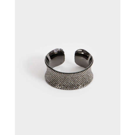 Brazalete Con Strass Plateado Hematite