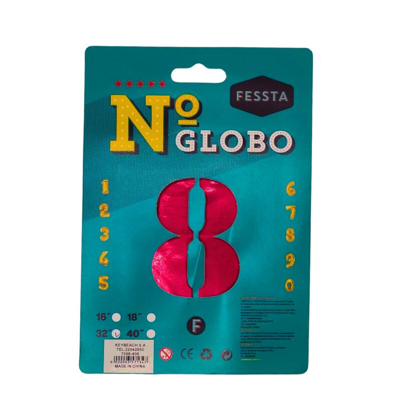 Globo Número Fessta 32" Rojo OCHO