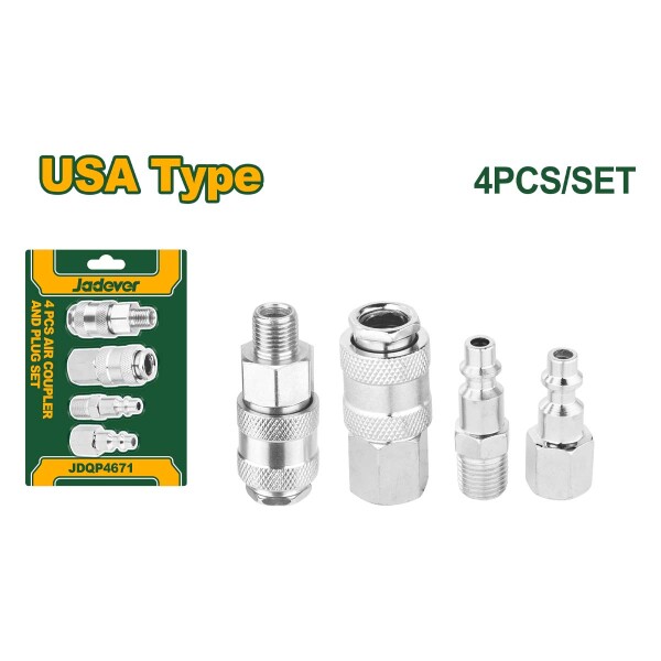Set de 4 Acoples Rápidos Para Herramientas Neumáticas Jadever Set de 4 Acoples Rápidos Para Herramientas Neumáticas Jadever