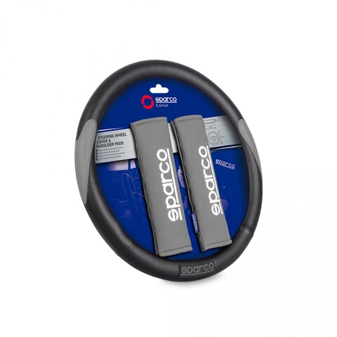 Sparco Cubrevolante + Almohadillas Gris