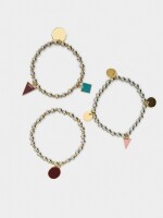Set De Pulseras Elásticas Con Charms multicolor