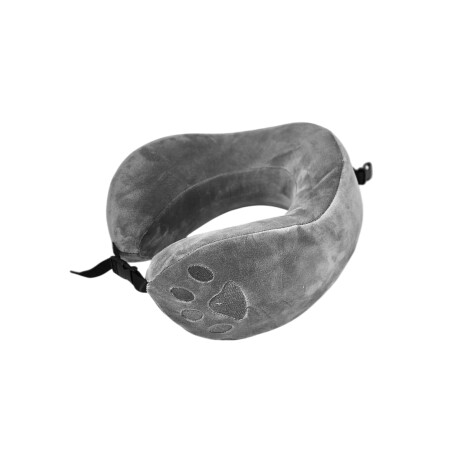 Almohada de viaje huellita gato rosa Gris