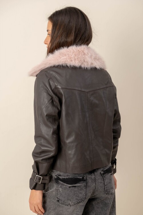Campera cuero Thar Marrón