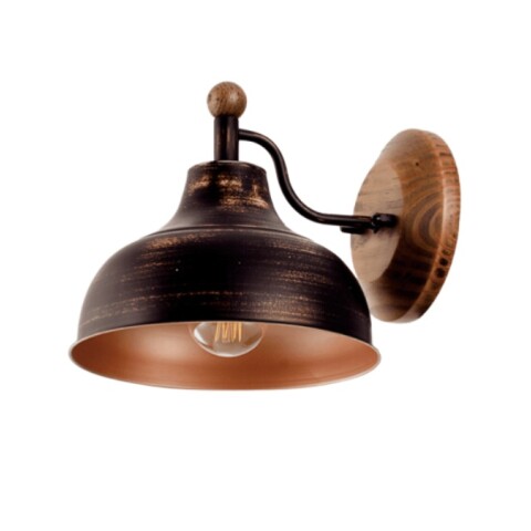 APLIQUE BROOKLYN 1L E27 CHAPA Y MADERA APLIQUE BROOKLYN 1L E27 CHAPA Y MADERA