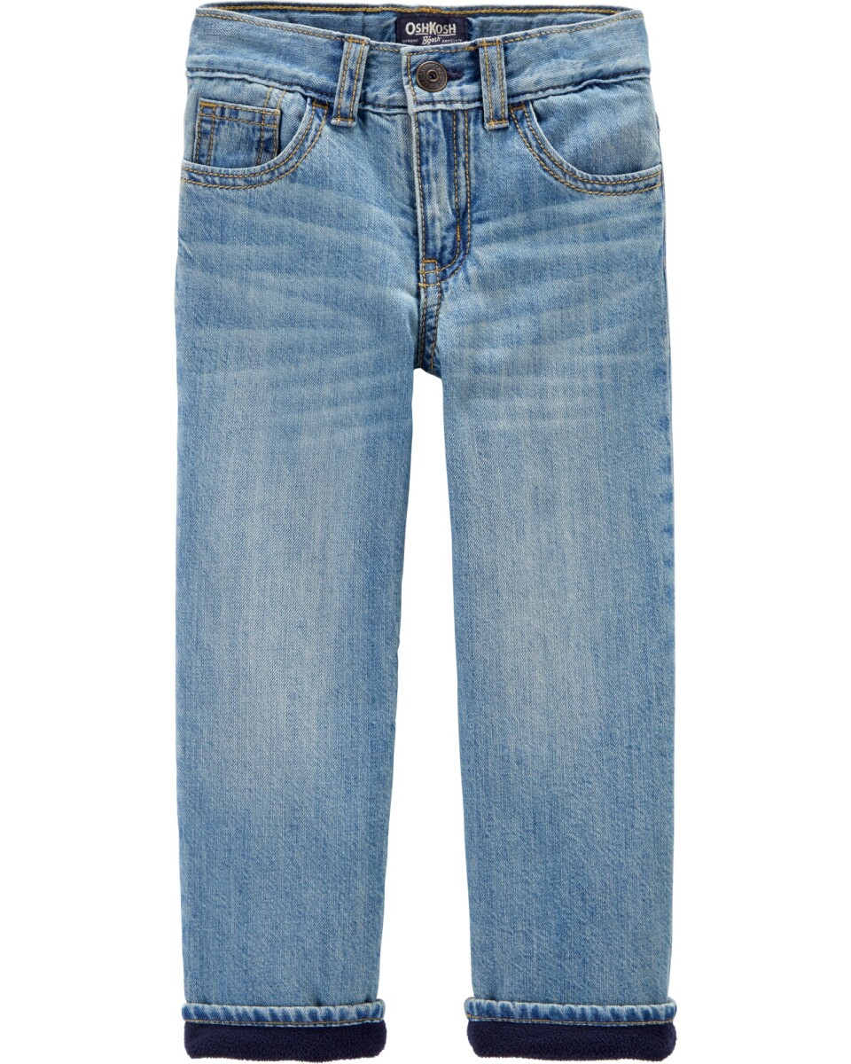 Pantalón de jean con dobladillo de color 