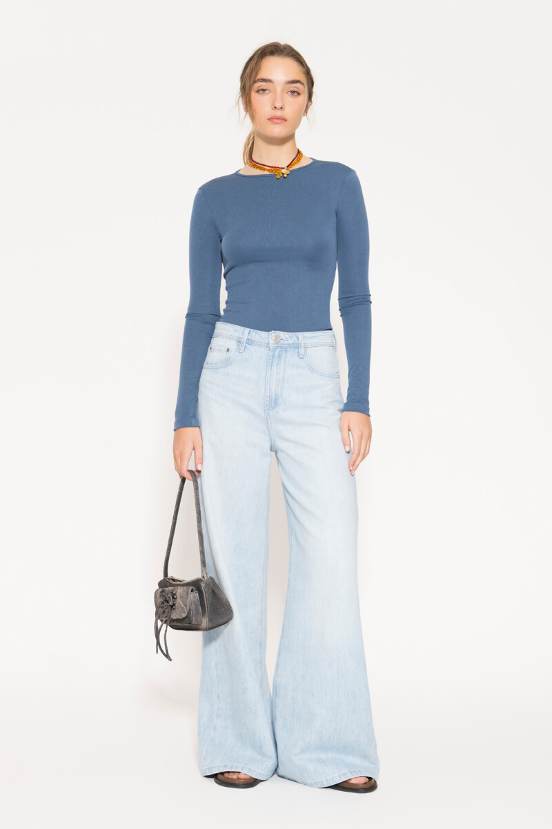 JEANS ROSES SKY Celeste