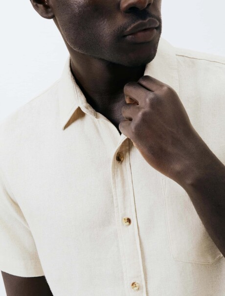 CAMISA MANGA CORTA BEIGE