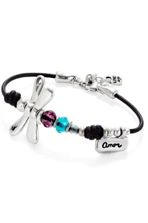 PULSERA CON LIBÉLULA BAÑADA EN PLATA DE LEY Y CRISTALES Pulsera
