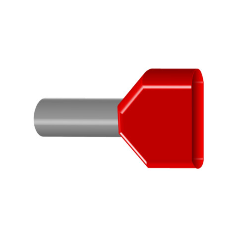 Terminal tipo pino p/2 conduct., cal. 2x10mm2 rojo HI7137