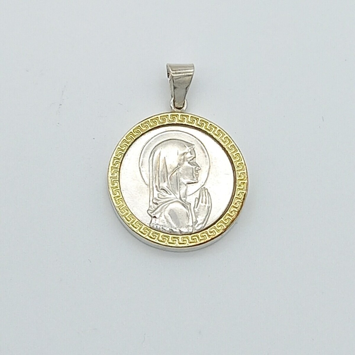 Medalla religiosa de Plata y Doublé de Oro 18 kt - Virgen Niña 