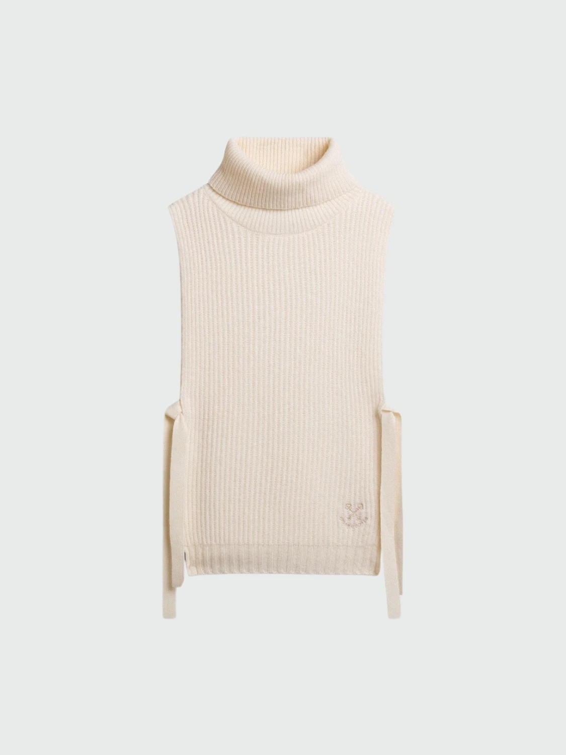 Golden Goose - Chaleco de lana con cuello alto Blanco