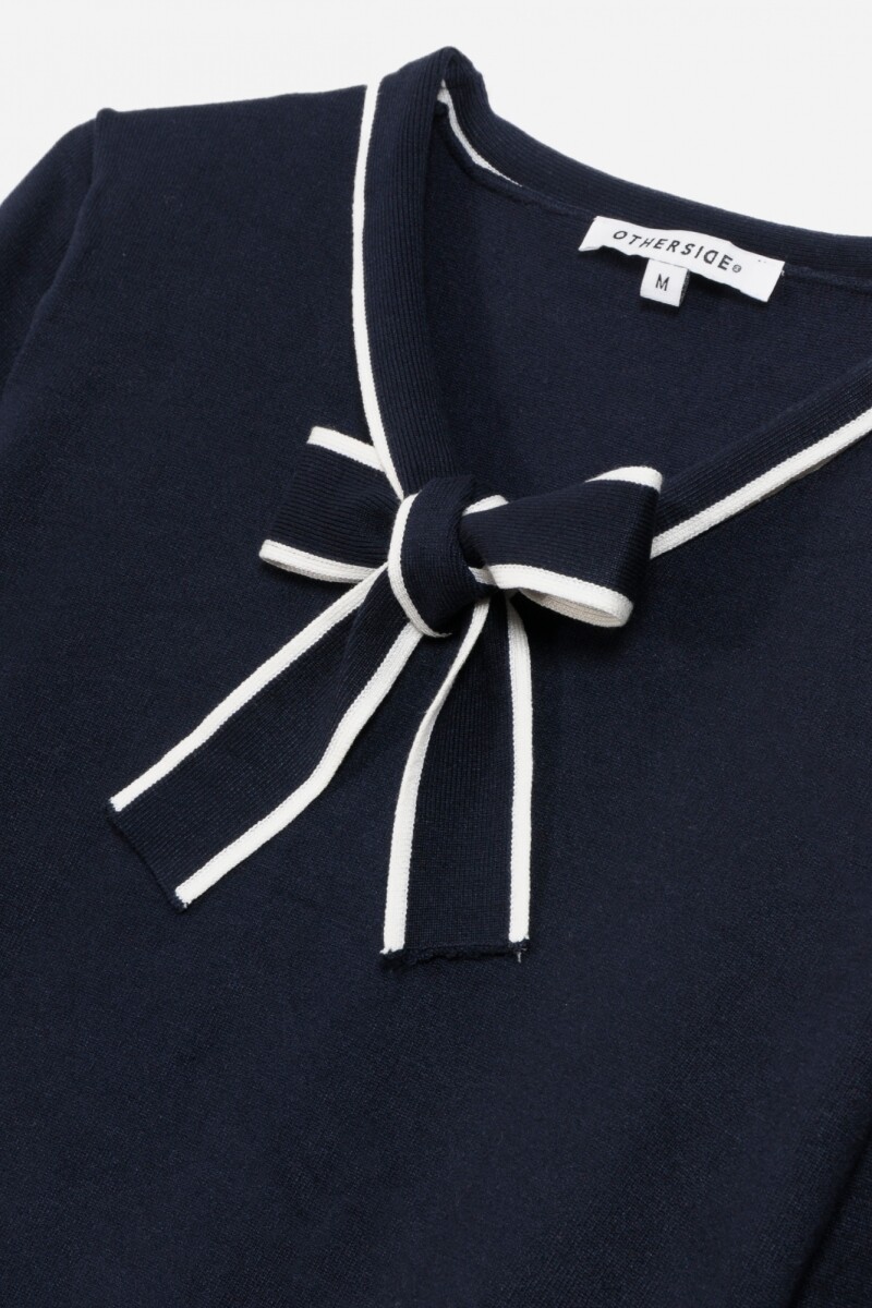 Sweater con corbatin AZUL MARINO