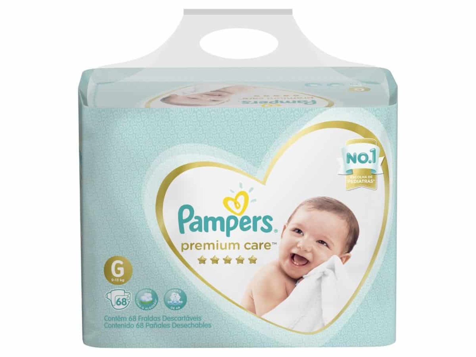Pañales Pampers Premium Care XXG 68 Unidades 
