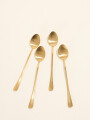 Cuchara Mango Largo Olivo Set 4 Un. Dorado Color Unico