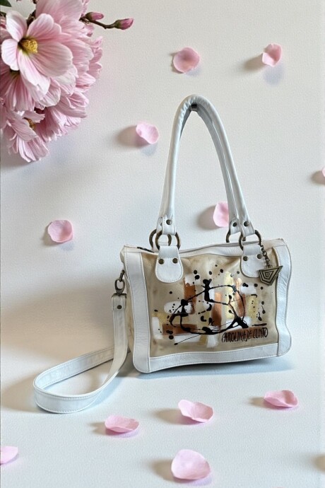 Cartera Diri Blanca Y Natural Con Arte Cartera Diri Blanca Y Natural Con Arte