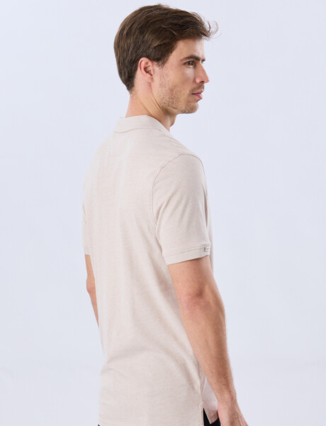 REMERA POLO LISA JERSEY Beige