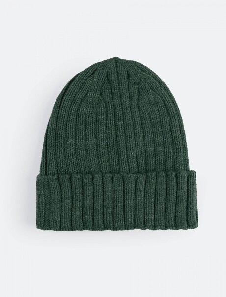 GORRO UNISSEX EN TEJIDO DE PUNTO VERDE