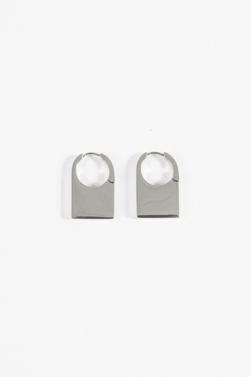 Aros acero candado plateado
