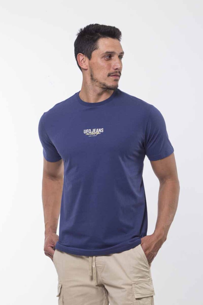 REMERA UFO MANGA CORTA ESTAMPADA Azul