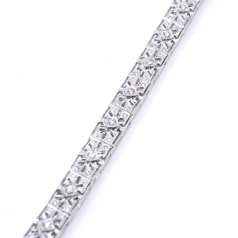 Pulsera en oro blanco 18k y brillantes Pulsera en oro blanco 18k y brillantes